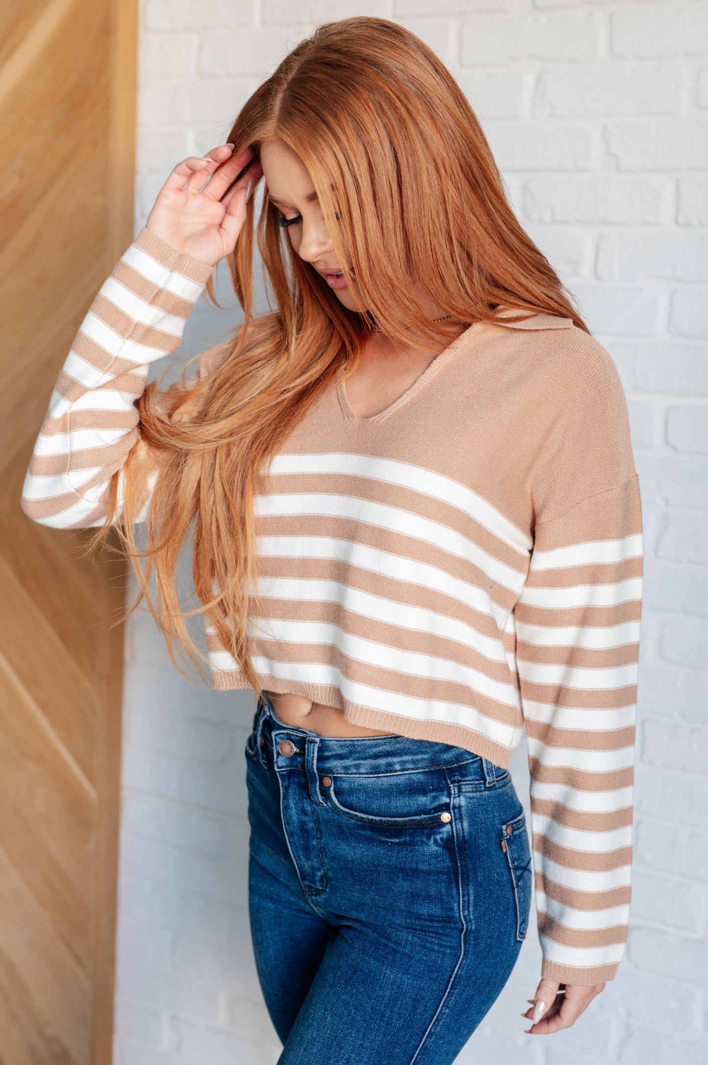 Striped Bliss Collared Sweater