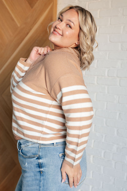 Striped Bliss Collared Sweater