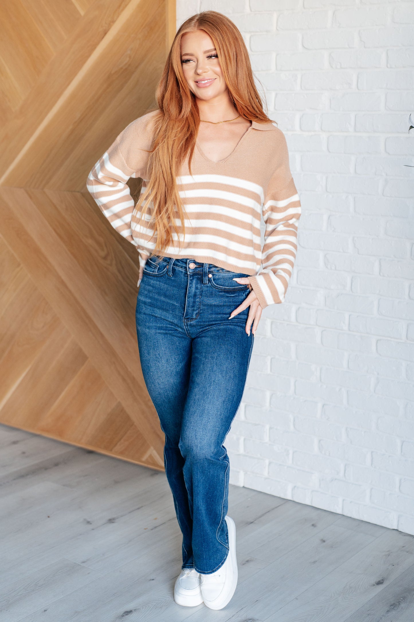 Striped Bliss Collared Sweater