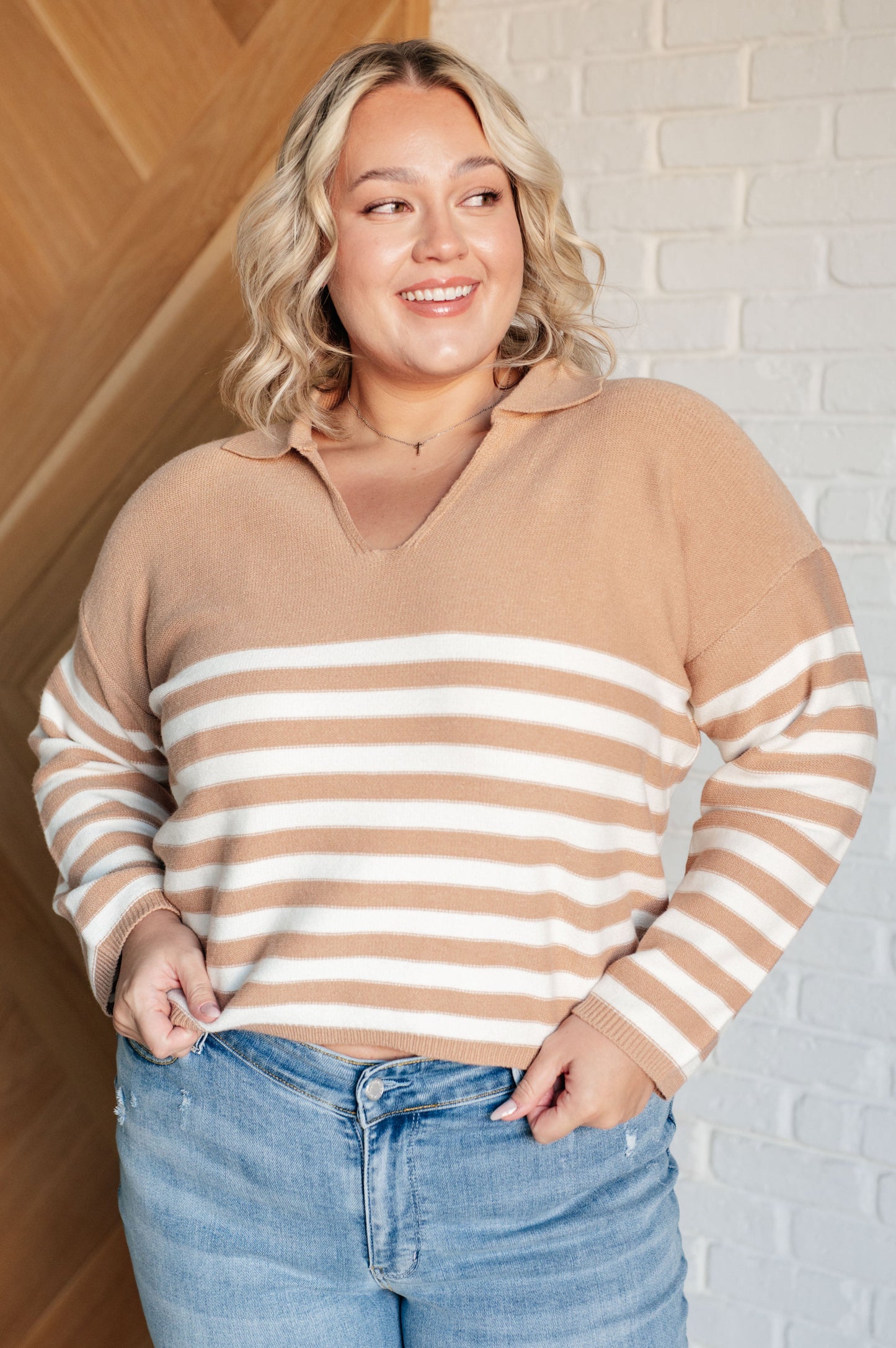 Striped Bliss Collared Sweater