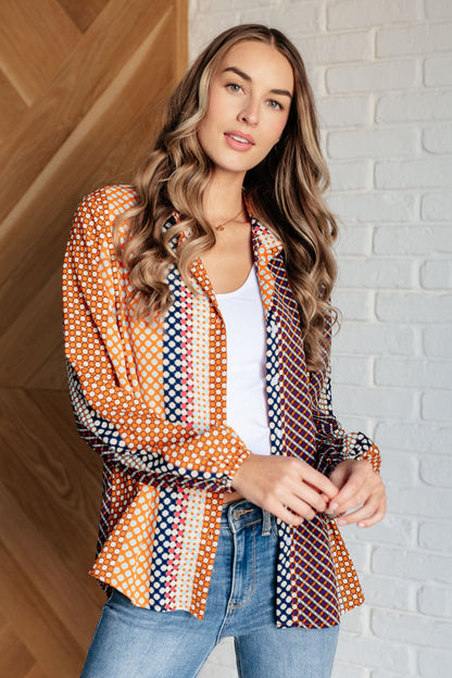 Dot & Dash Classic Button Up Long Sleeve Top