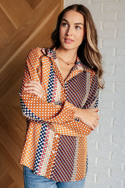 Dot & Dash Classic Button Up Long Sleeve Top