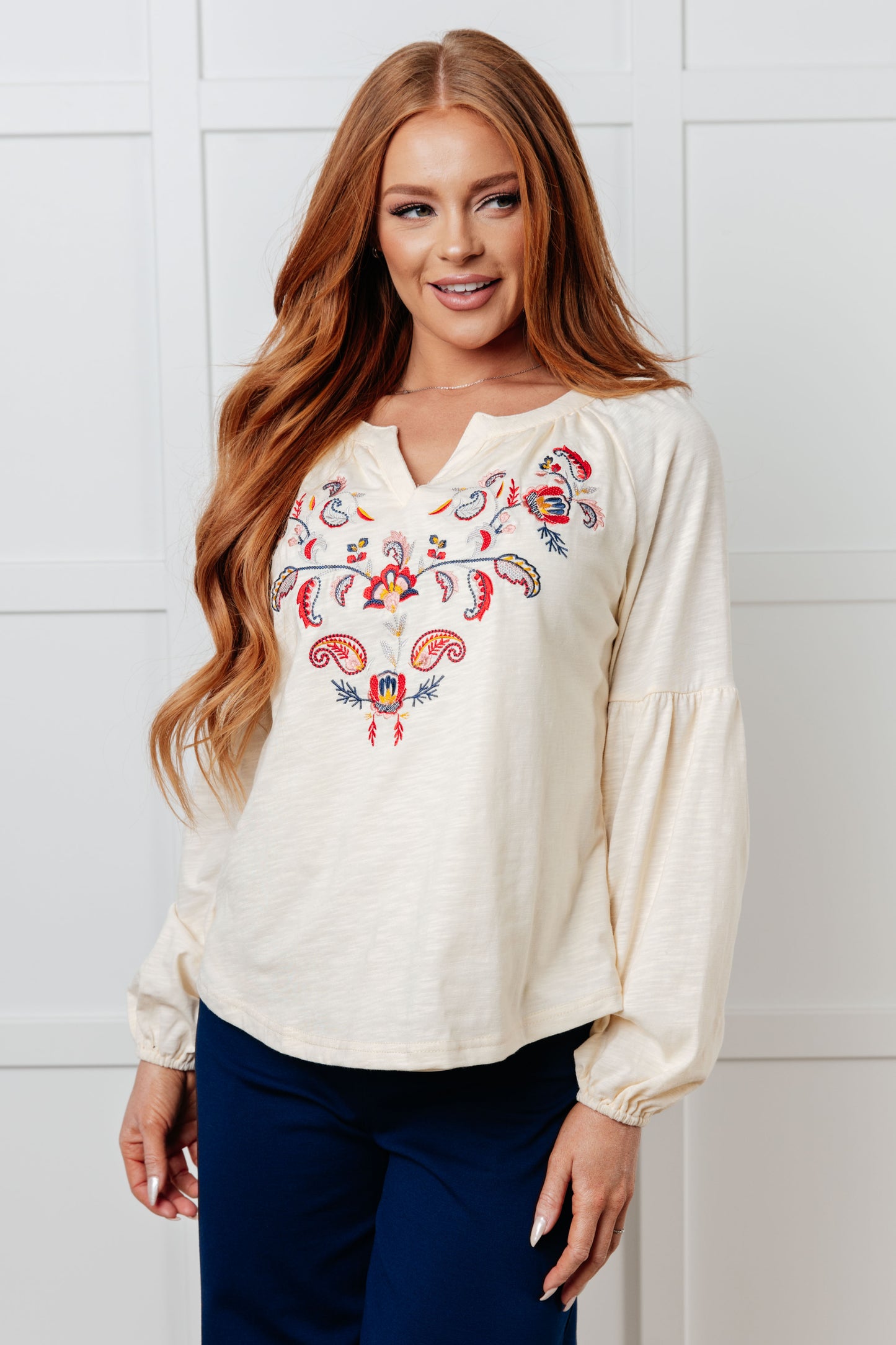 Floral Fantasy Embroidered Blouse