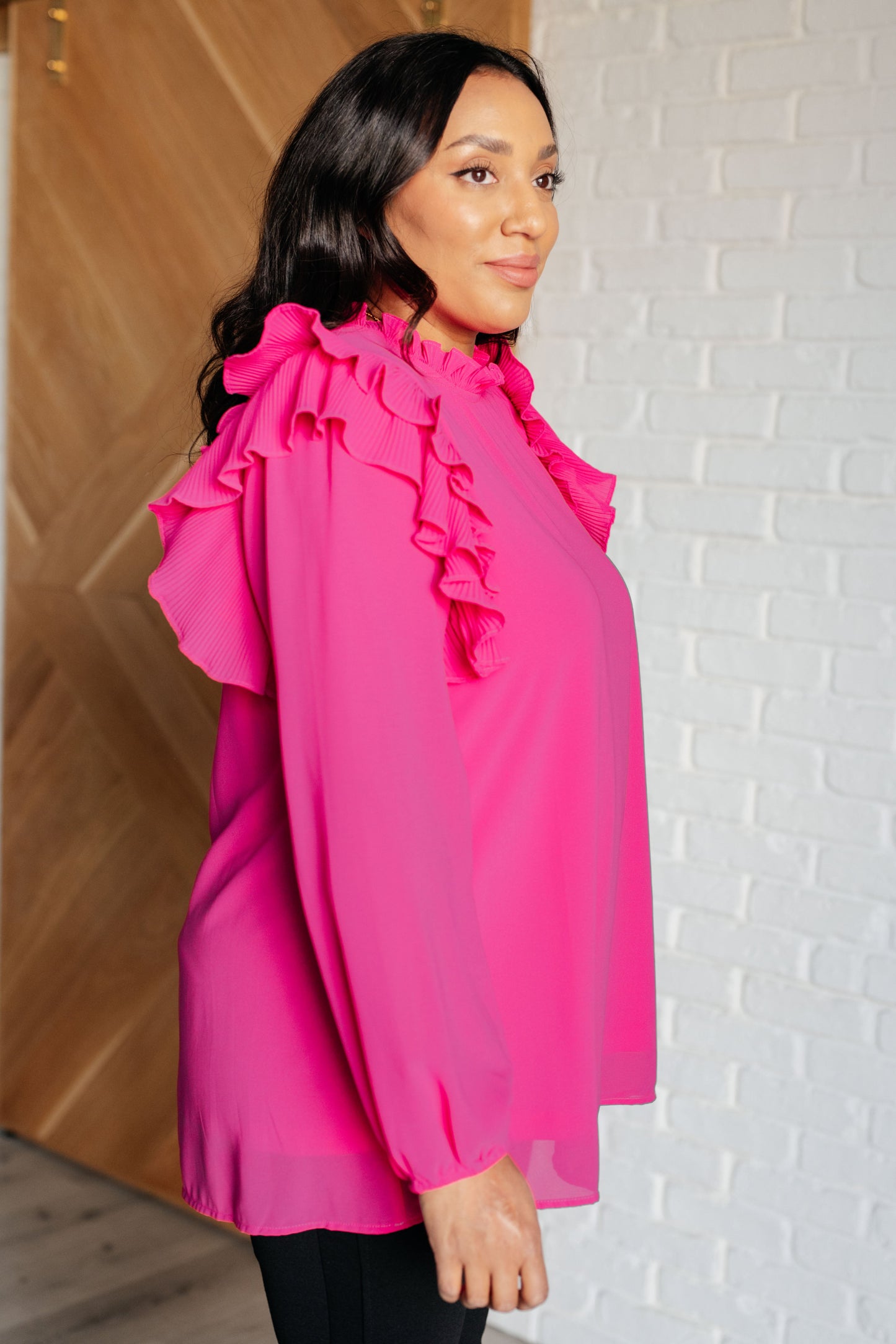 Flowing Grace Ruffle Blouse