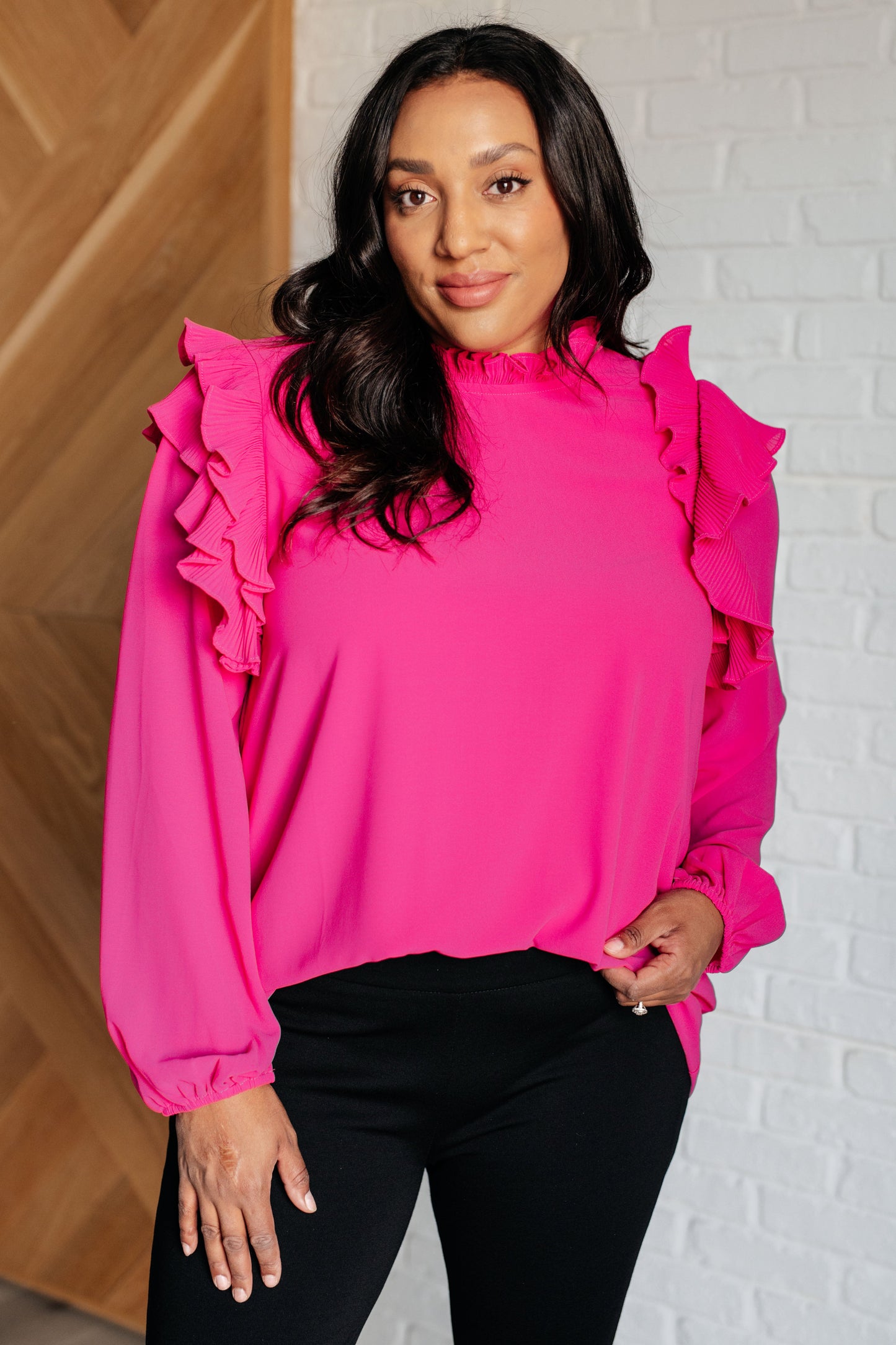 Flowing Grace Ruffle Blouse