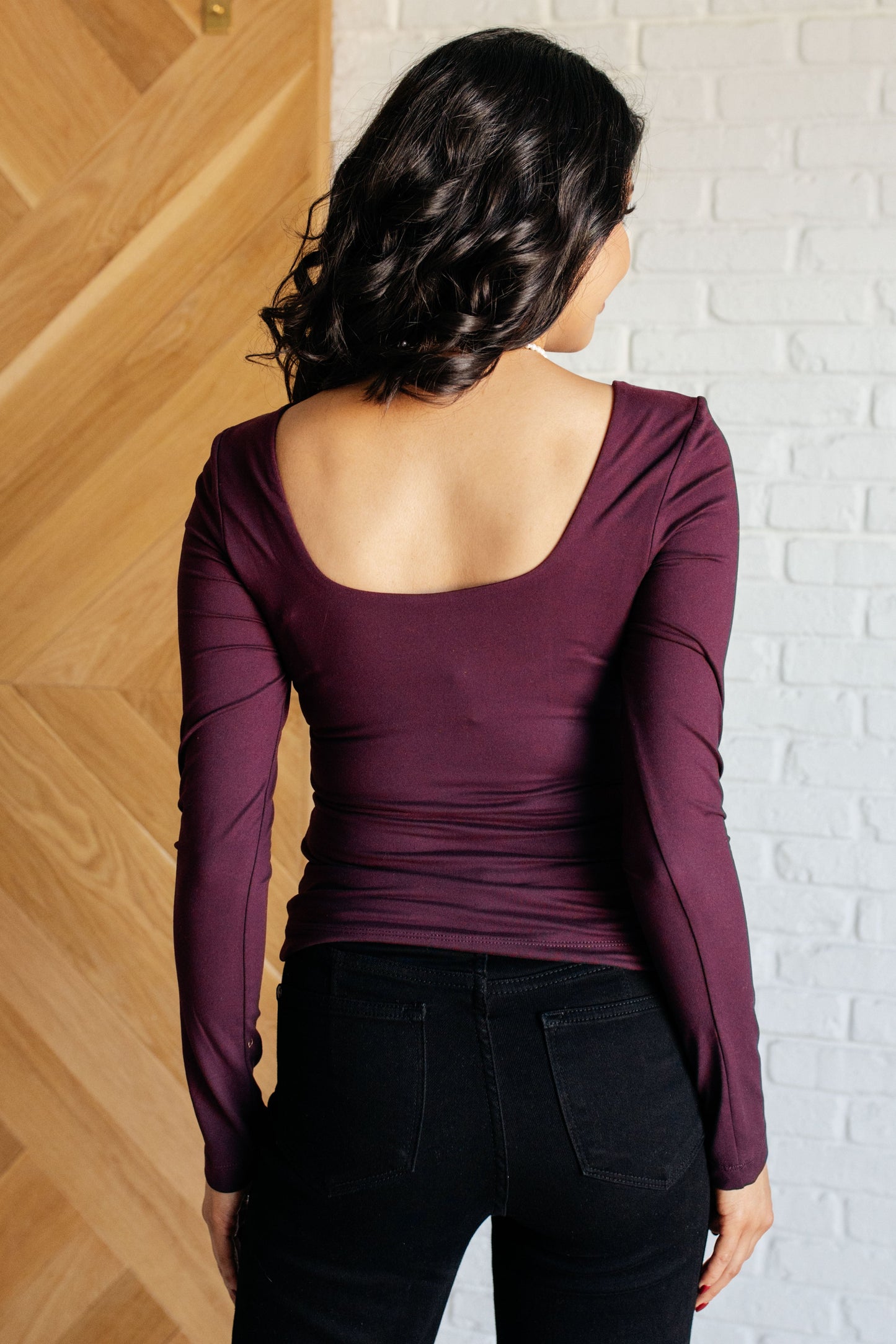 Iconic Elegance Long Sleeve Top - Cassis