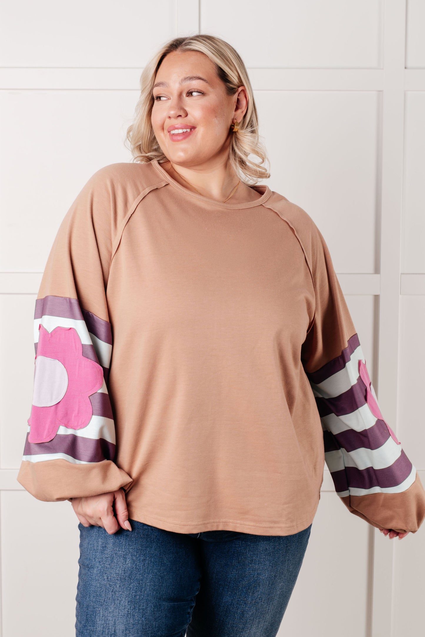 Bloom & Balance Patchwork Long Sleeve Top