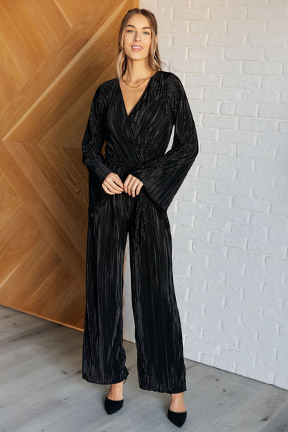 Plisse Party Jumpsuit in Black