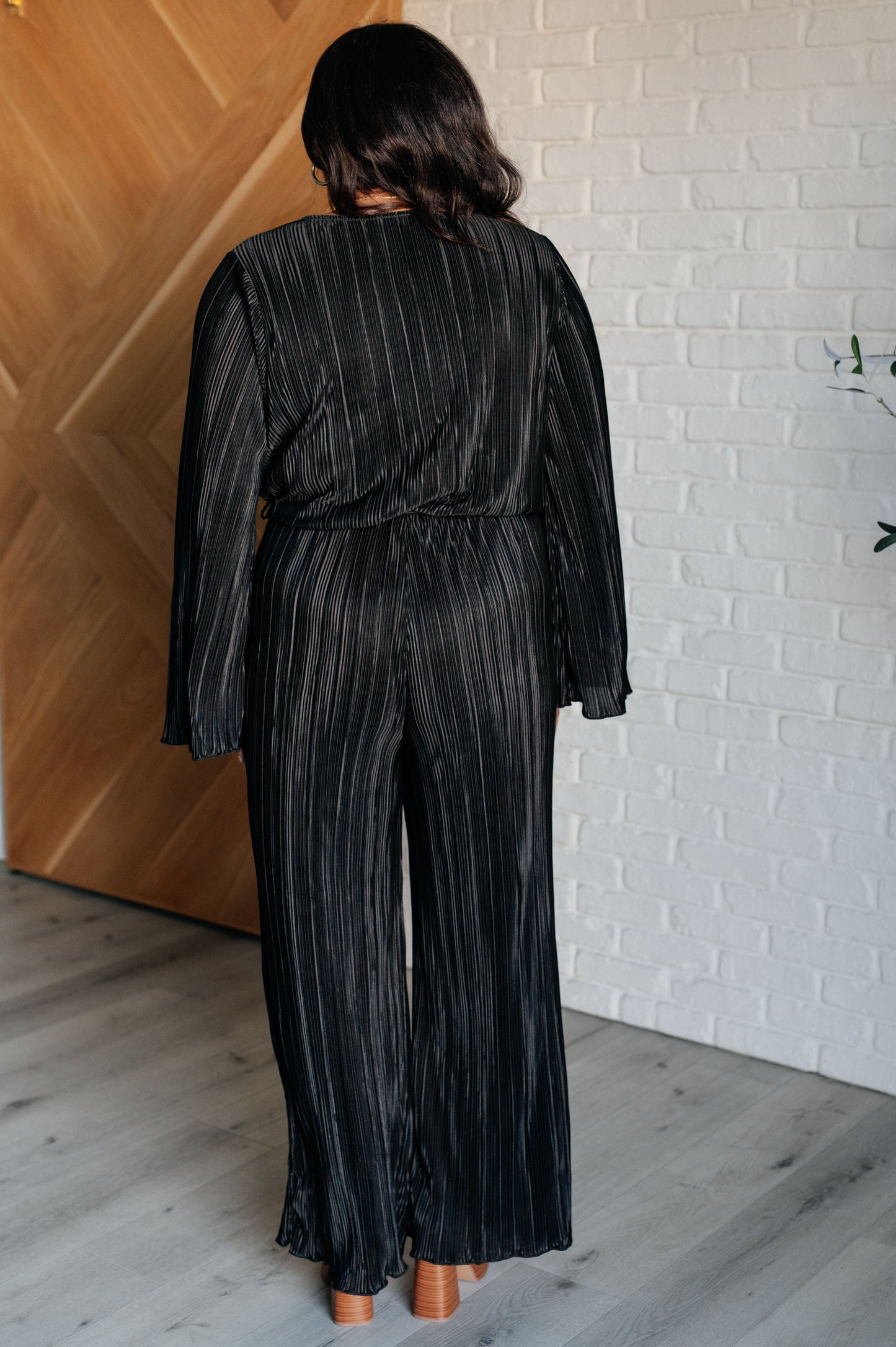 Plisse Party Jumpsuit in Black