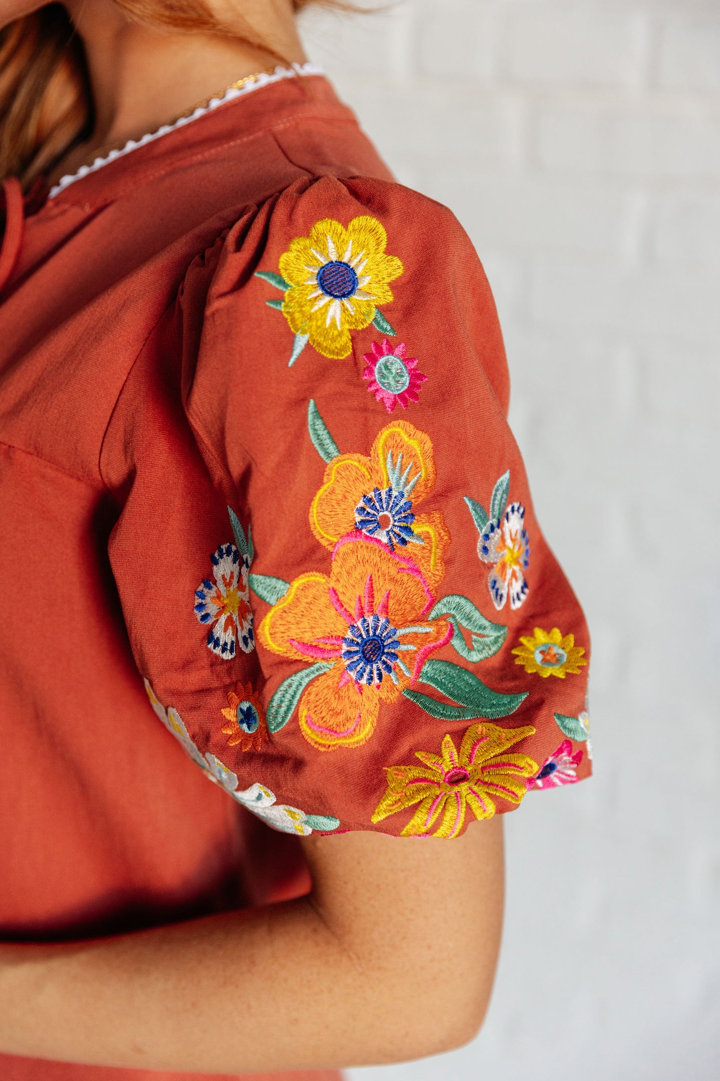 Carefree Charm Embroidered Blouse