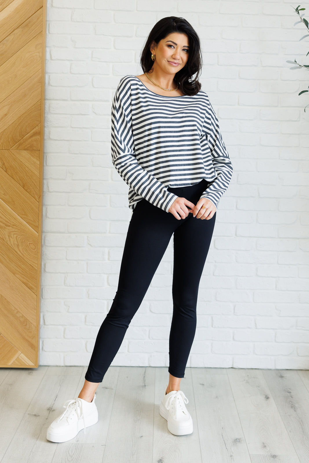 Claimed Stripes Oversized Long Sleeve Top