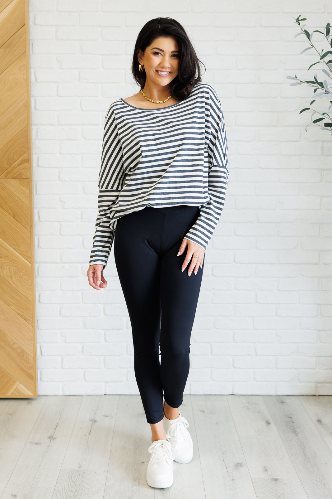 Claimed Stripes Oversized Long Sleeve Top