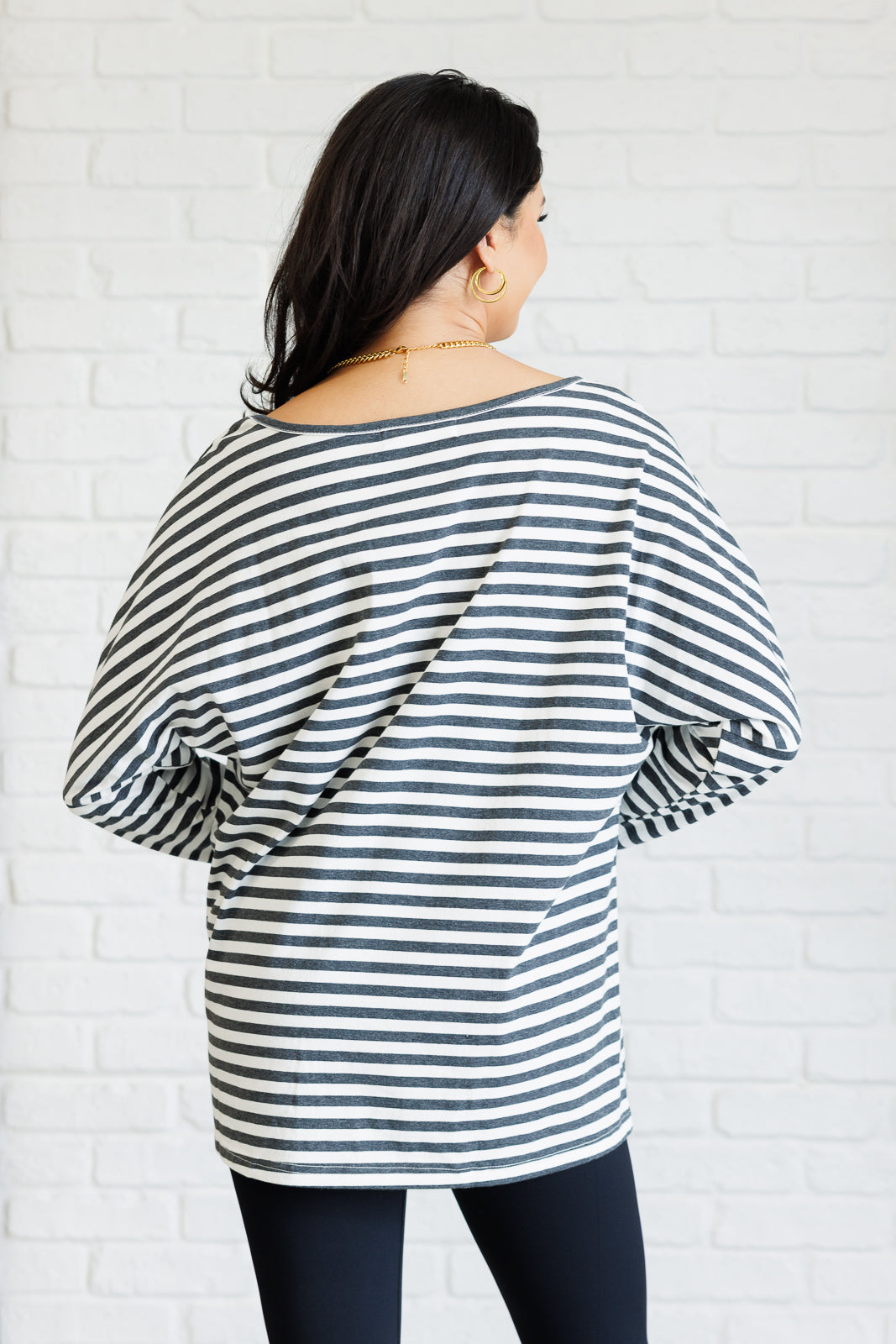 Claimed Stripes Oversized Long Sleeve Top