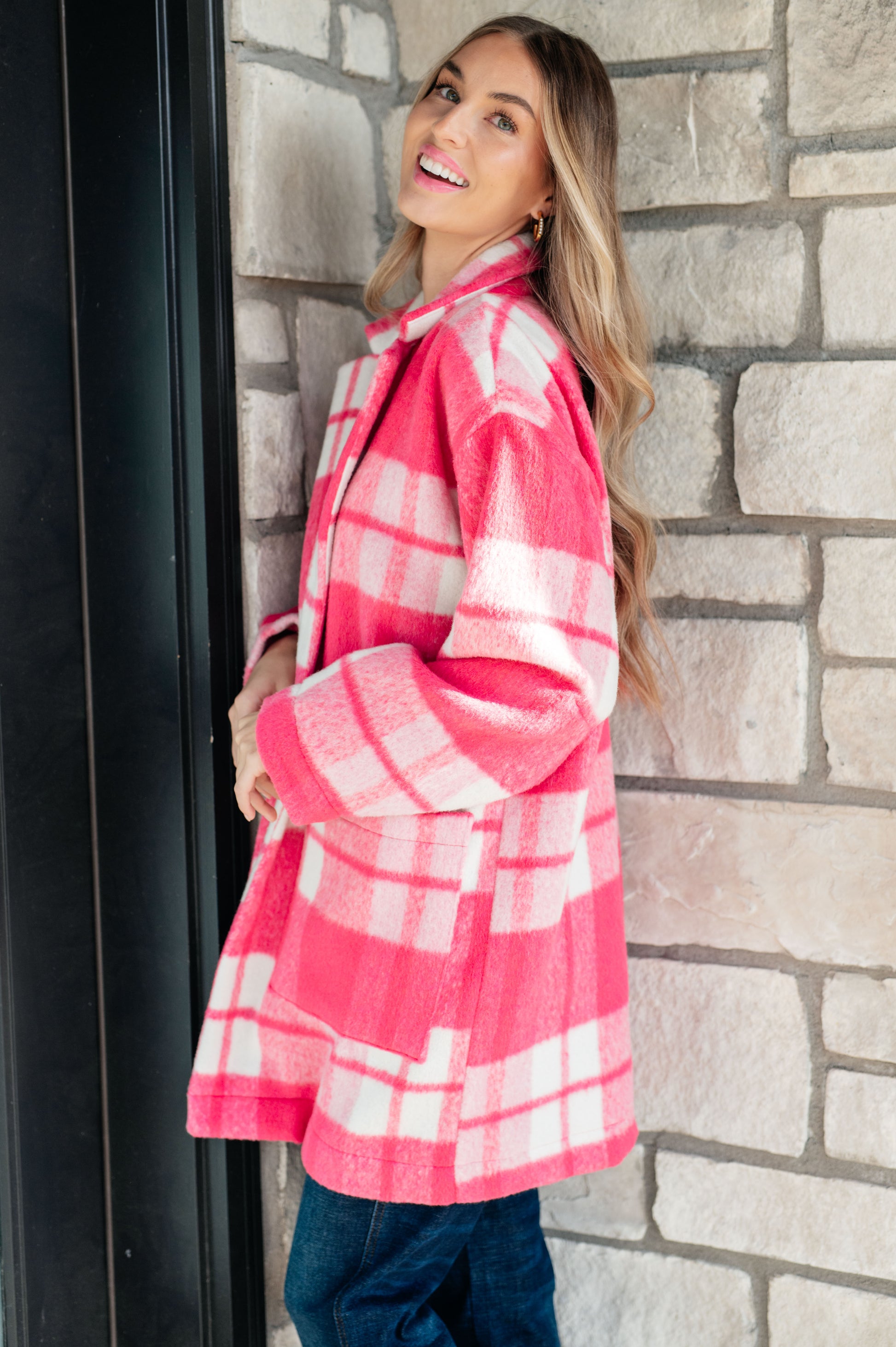 Pretty in Plaid Pink Coat - Redtop