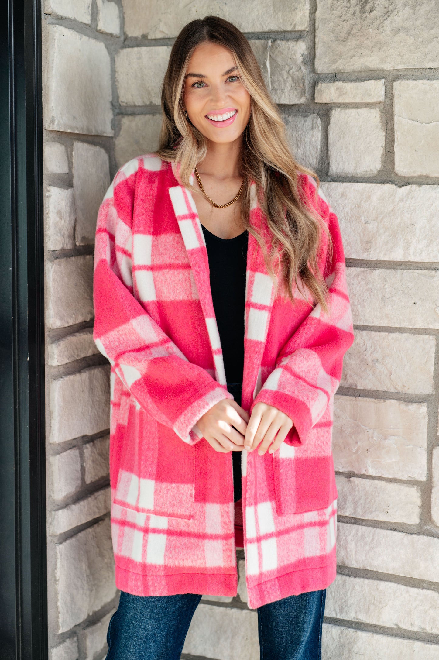 Pretty in Plaid Pink Coat - Redtop