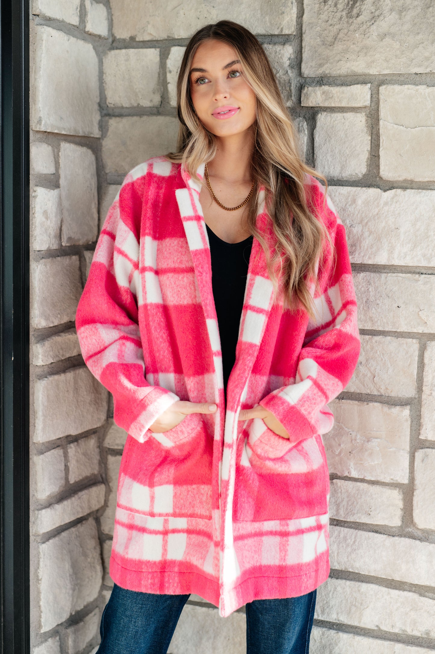 Pretty in Plaid Pink Coat - Redtop