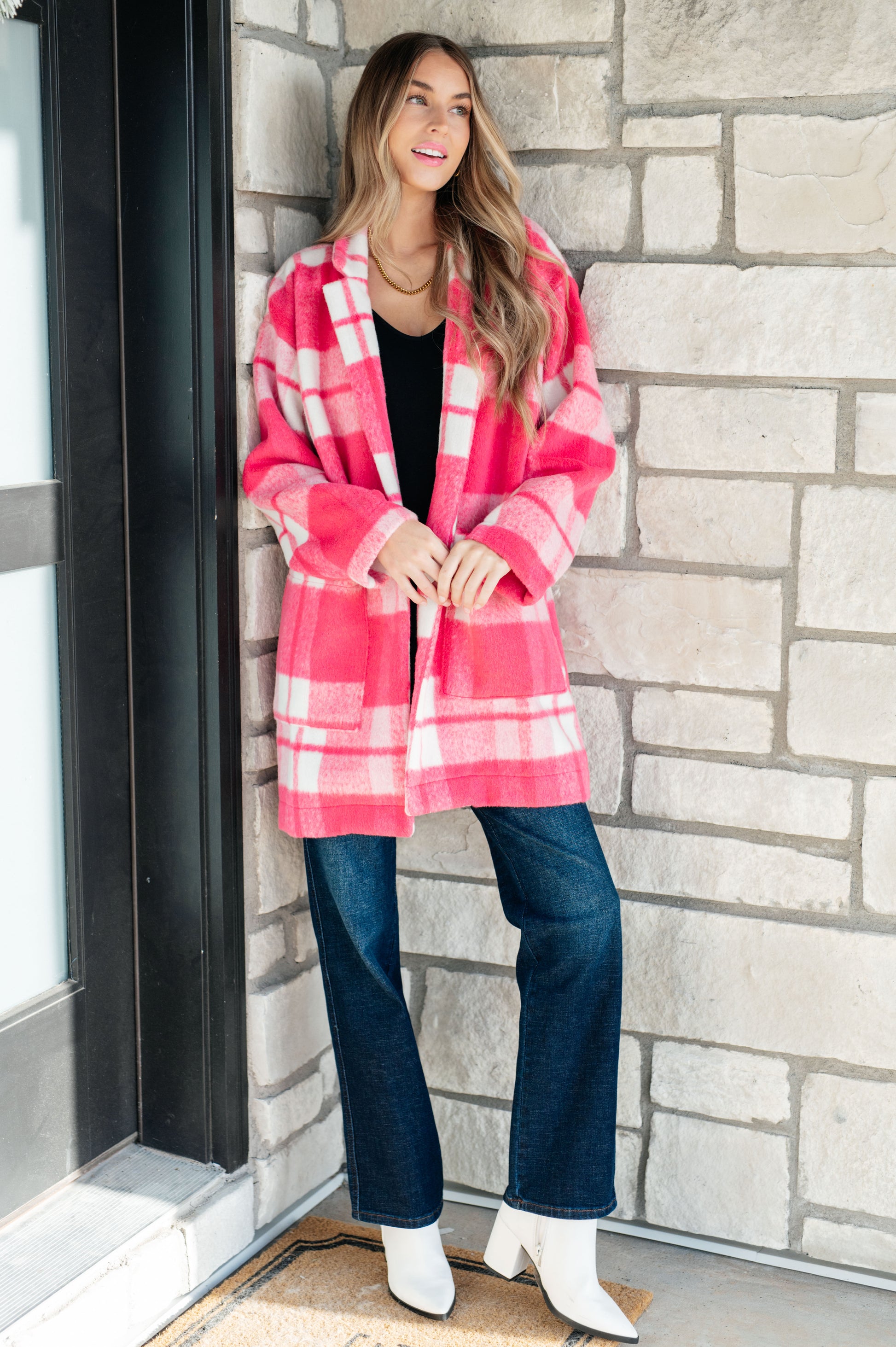 Pretty in Plaid Pink Coat - Redtop