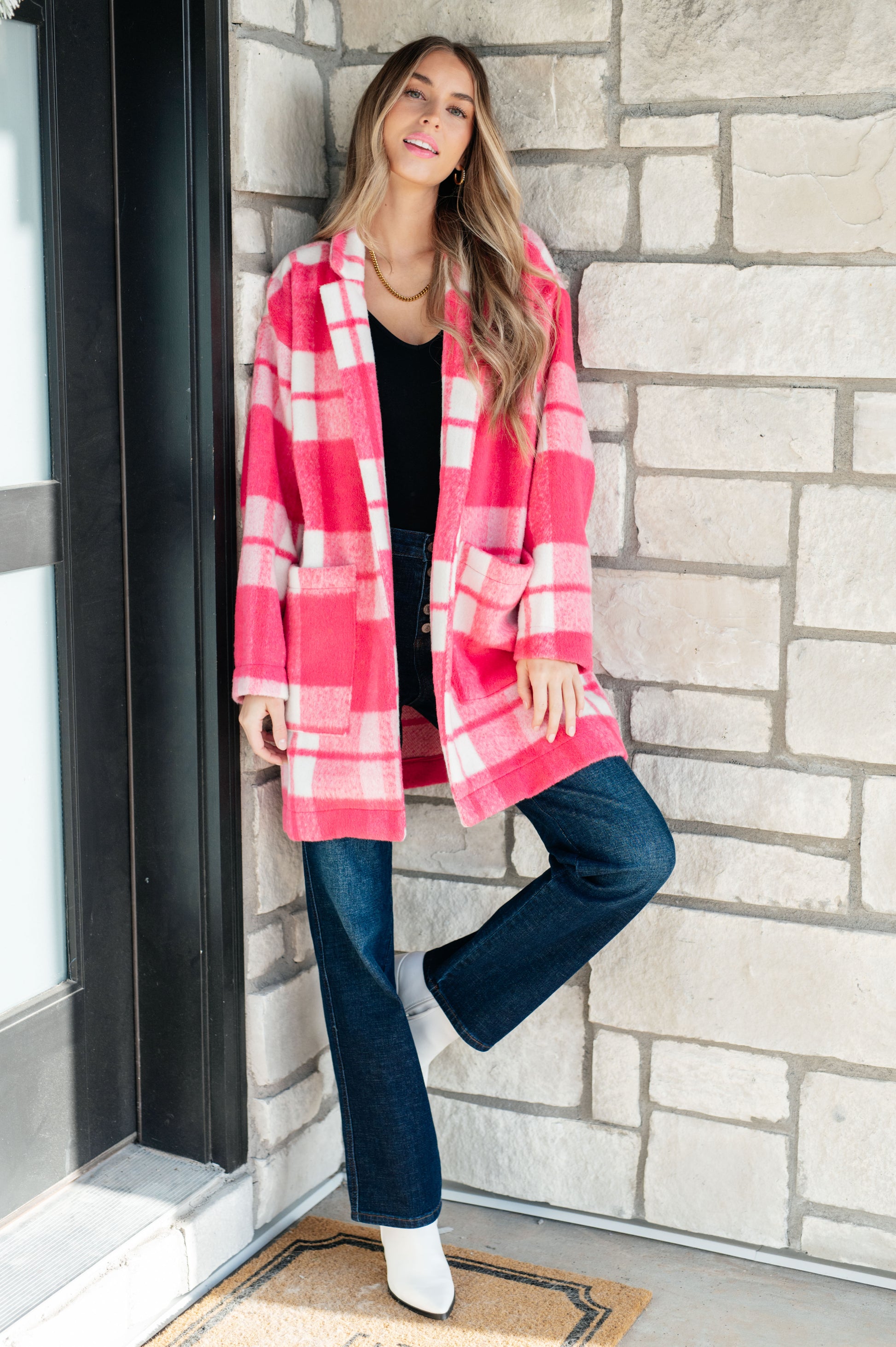 Pretty in Plaid Pink Coat - Redtop