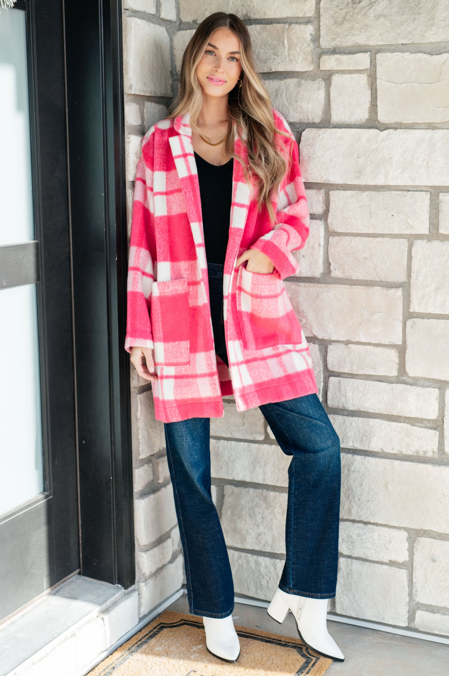 Pretty in Plaid Pink Coat - Redtop