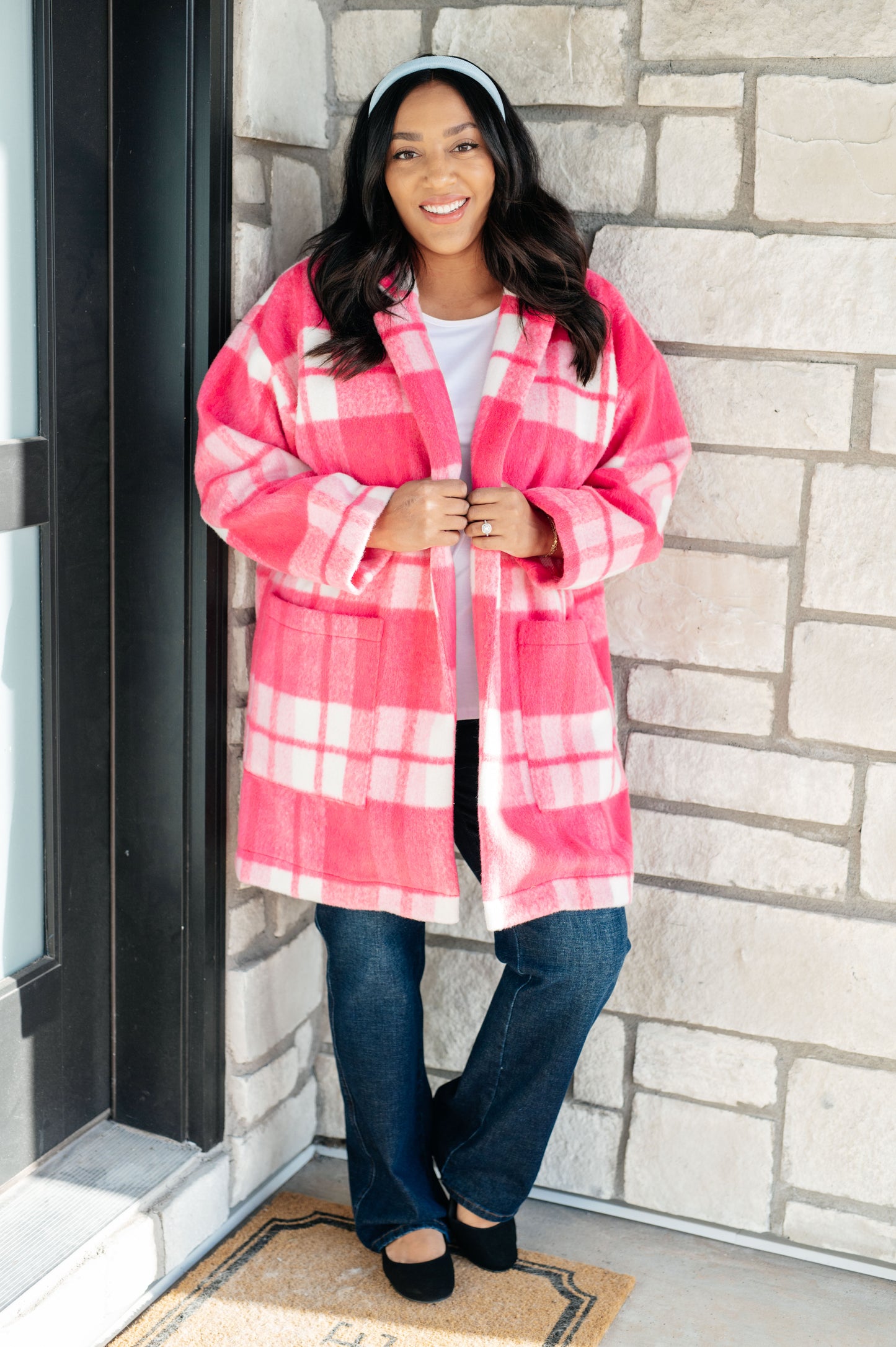 Pretty in Plaid Pink Coat - Redtop