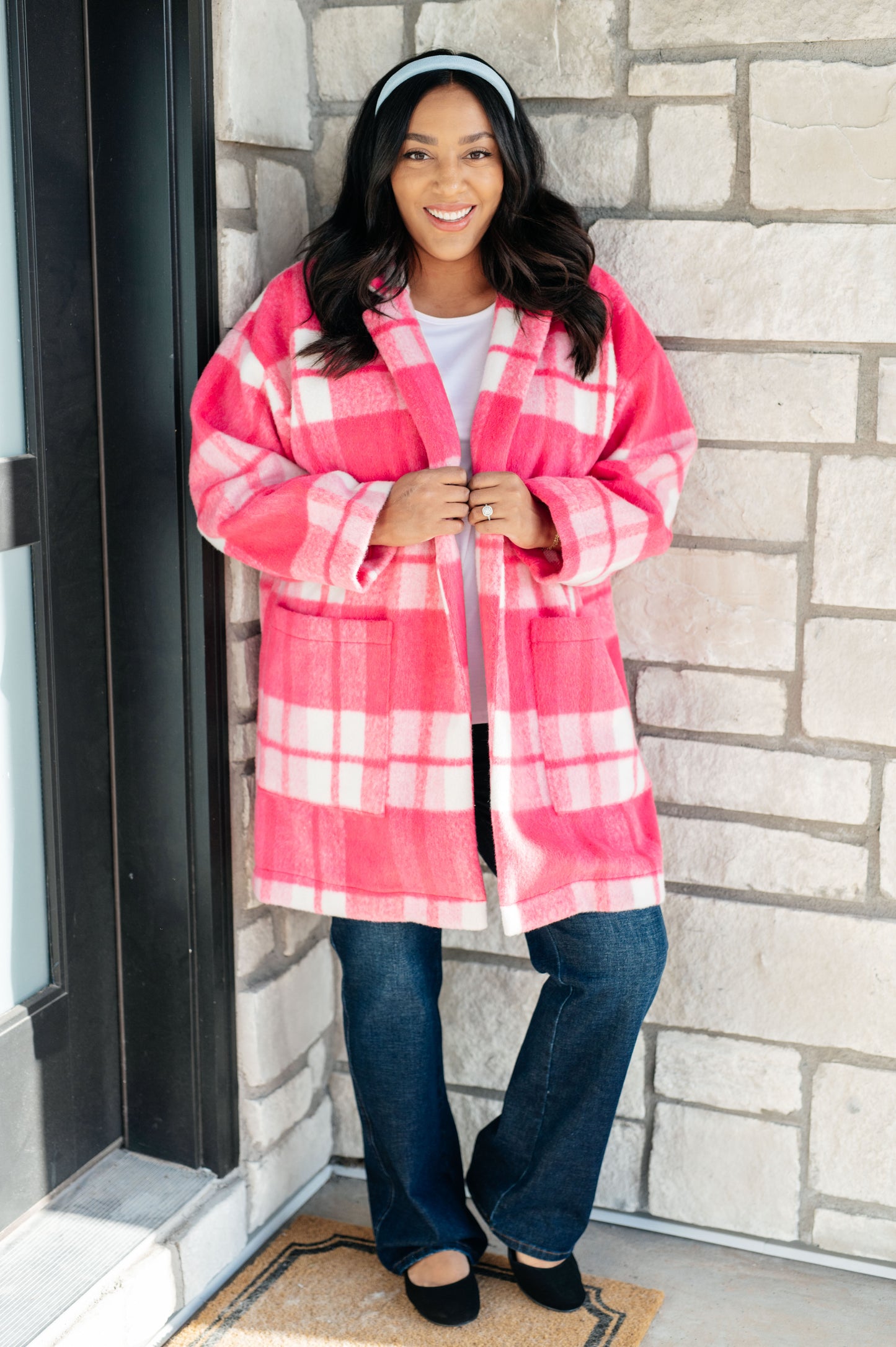 Pretty in Plaid Pink Coat - Redtop