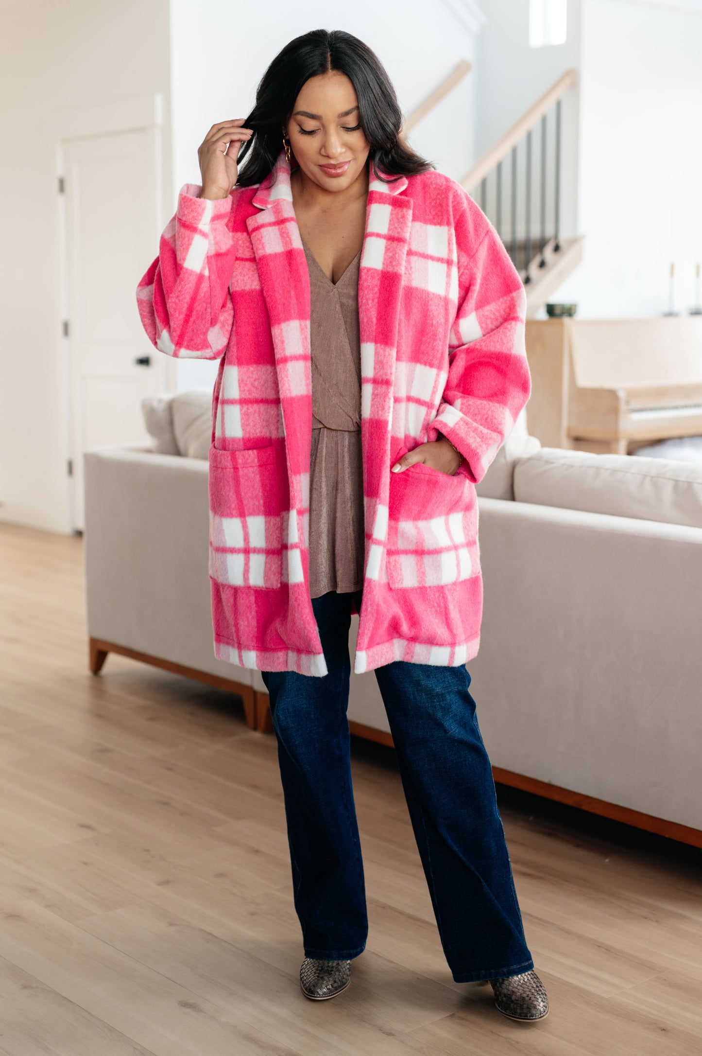 Pretty in Plaid Pink Coat - Redtop