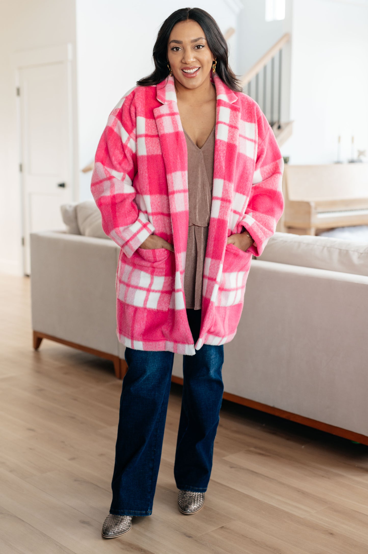 Pretty in Plaid Pink Coat - Redtop