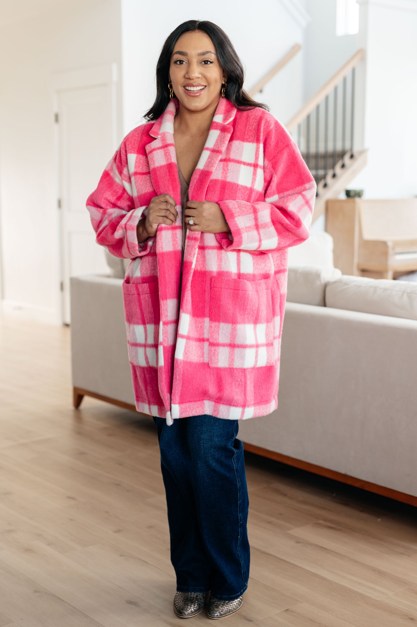 Pretty in Plaid Pink Coat - Redtop