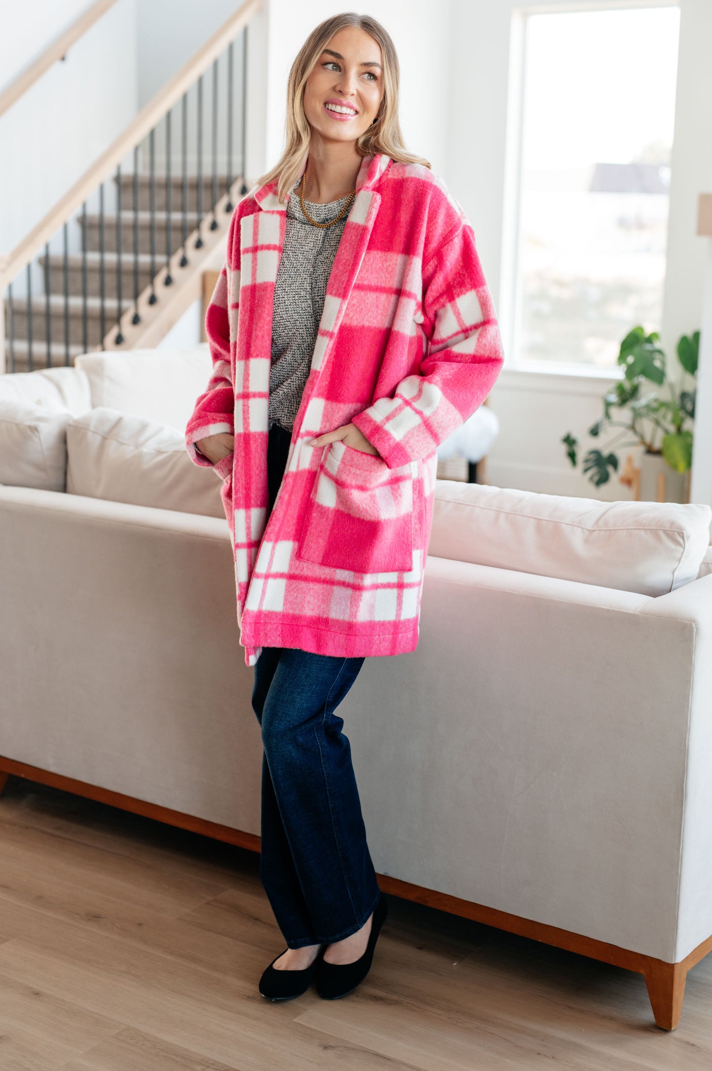 Pretty in Plaid Pink Coat - Redtop