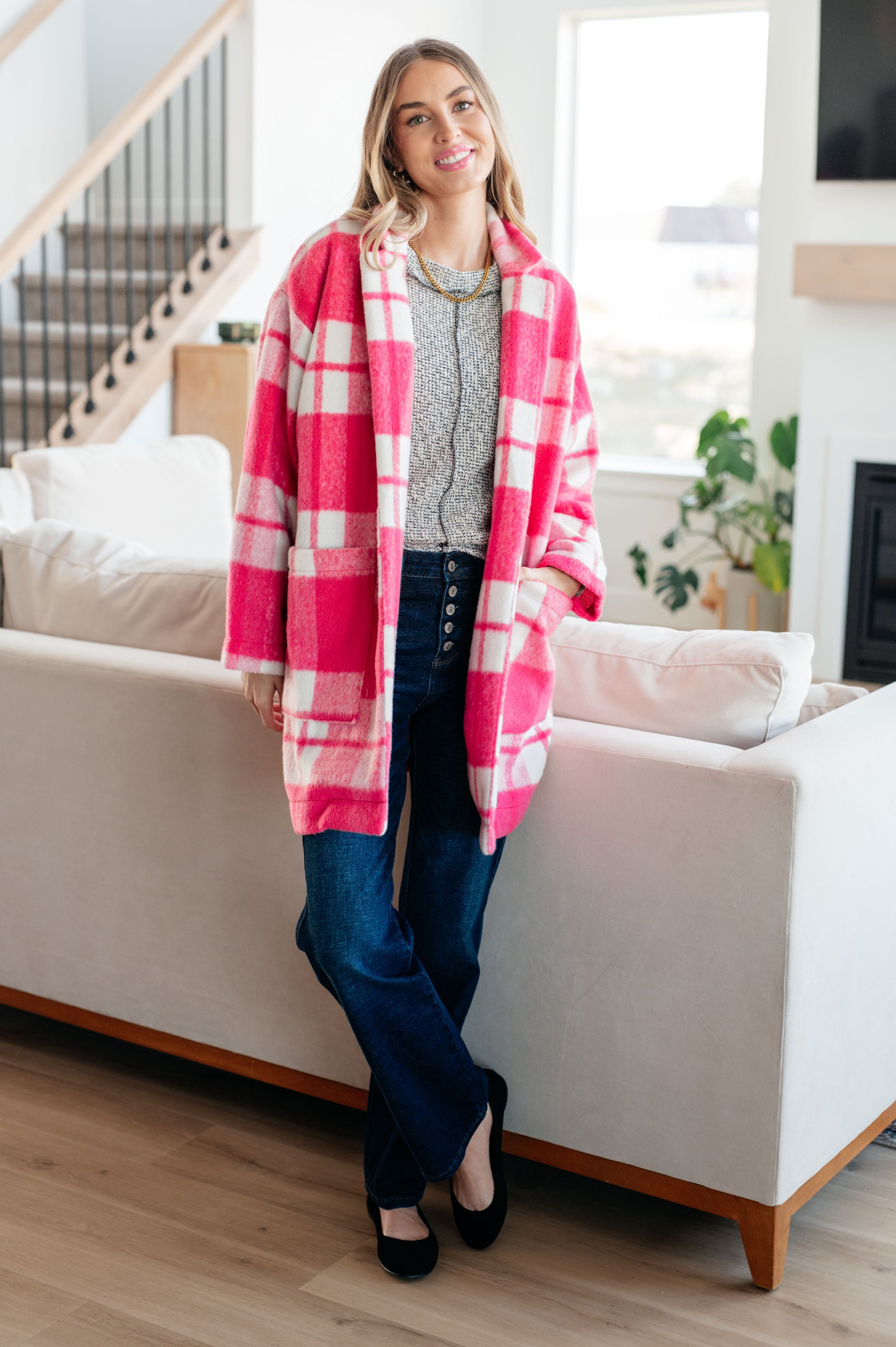 Pretty in Plaid Pink Coat - Redtop