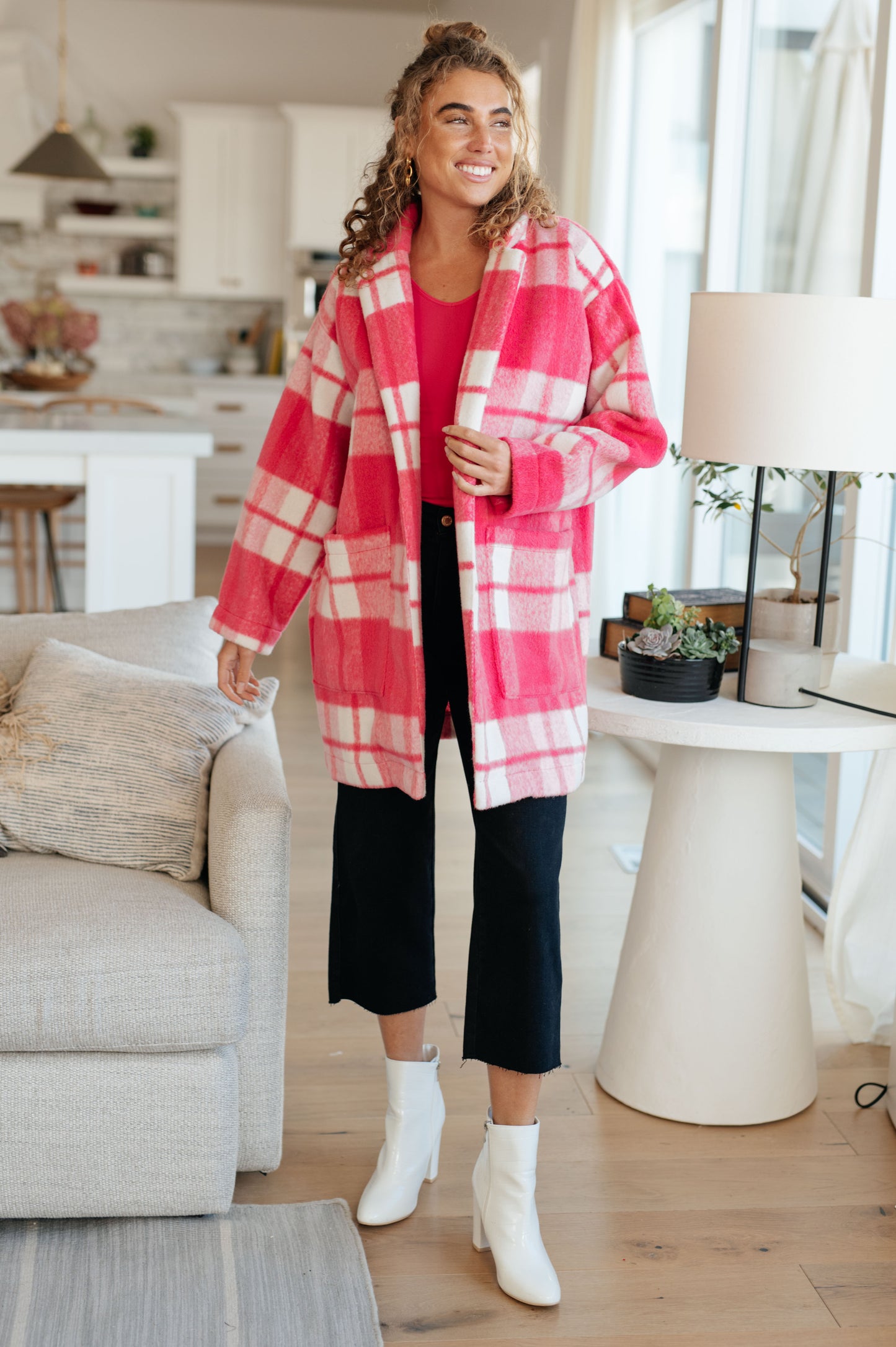 Pretty in Plaid Pink Coat - Redtop