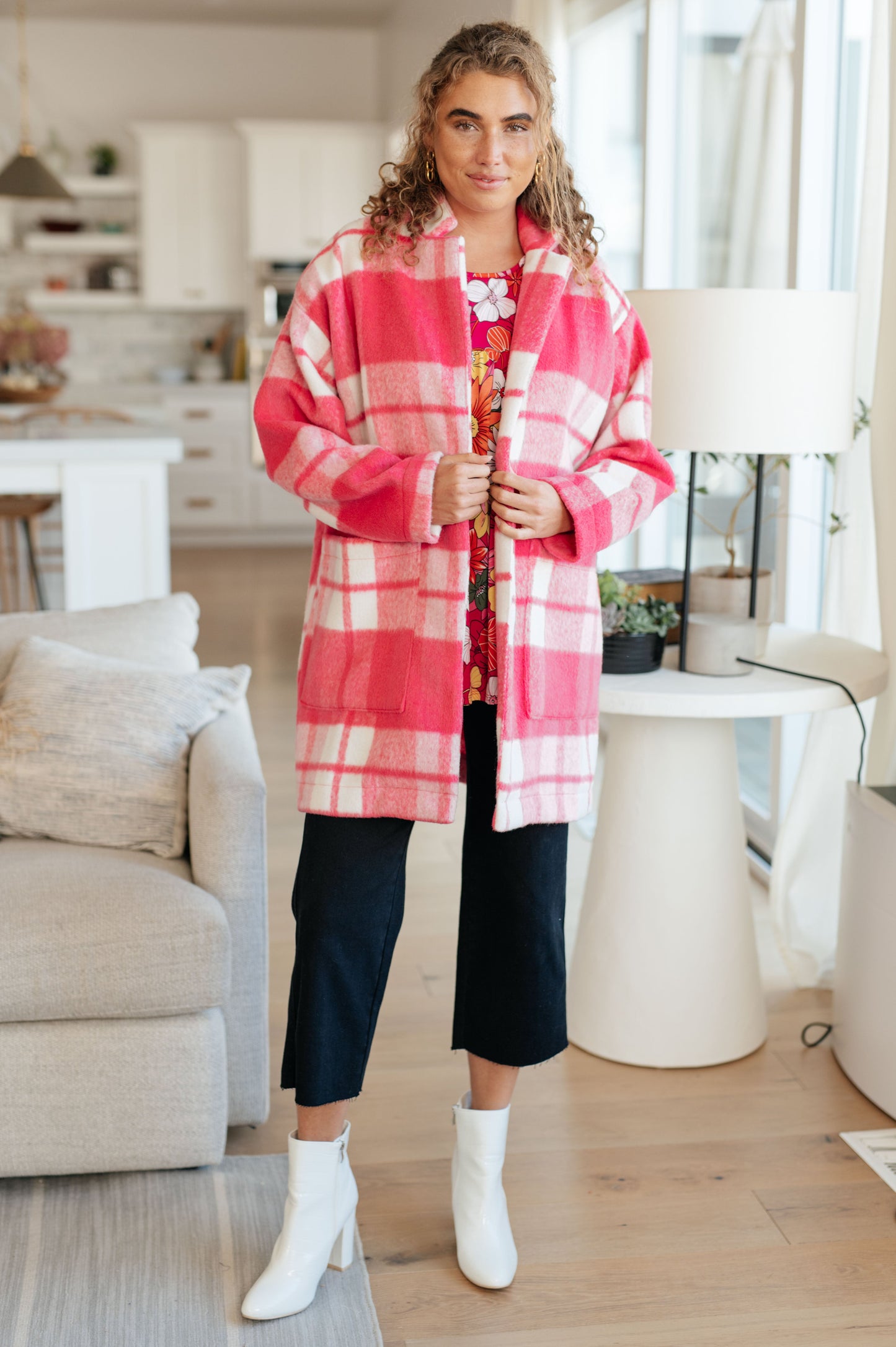 Pretty in Plaid Pink Coat - Redtop