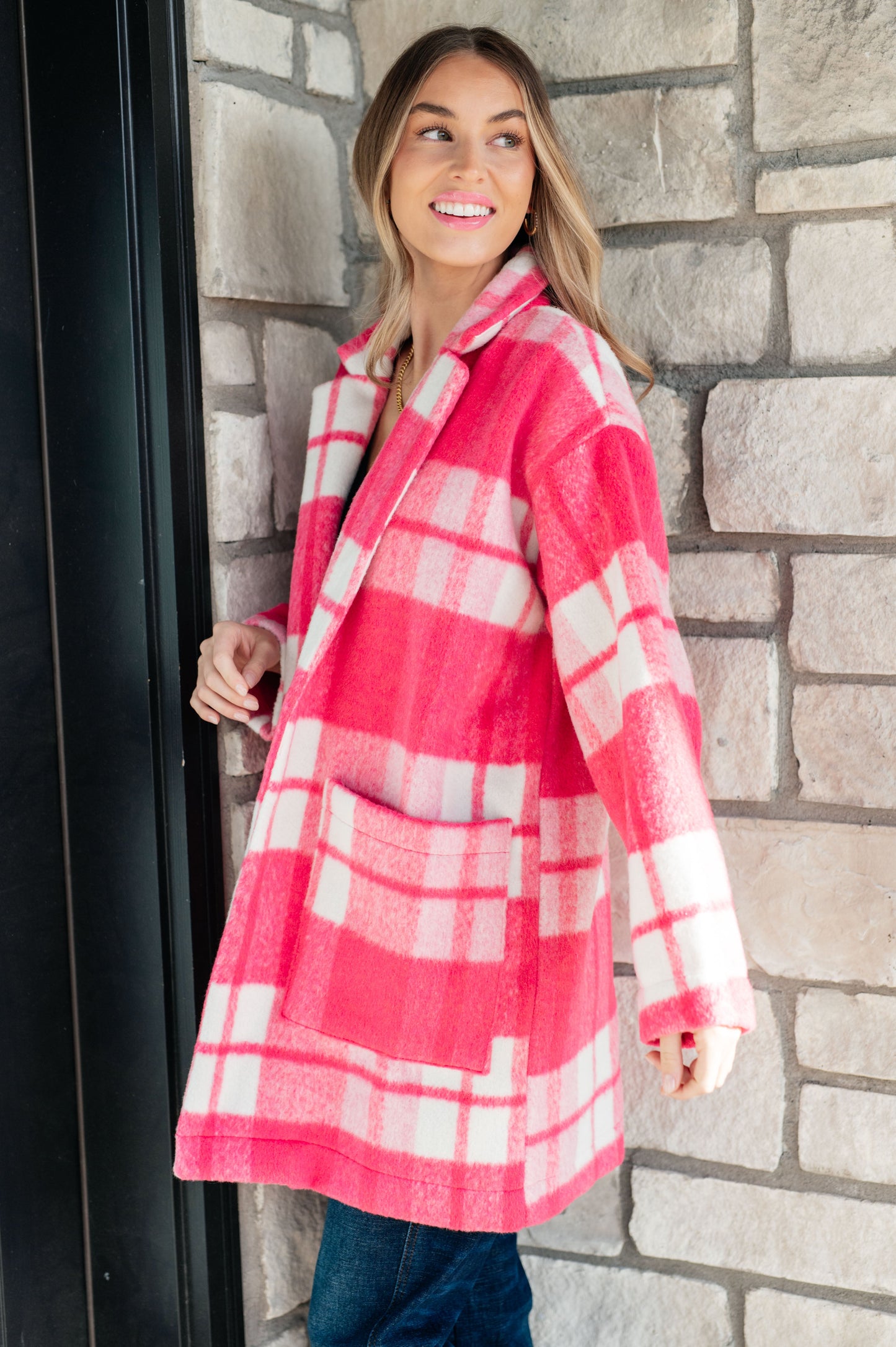 Pretty in Plaid Pink Coat - Redtop