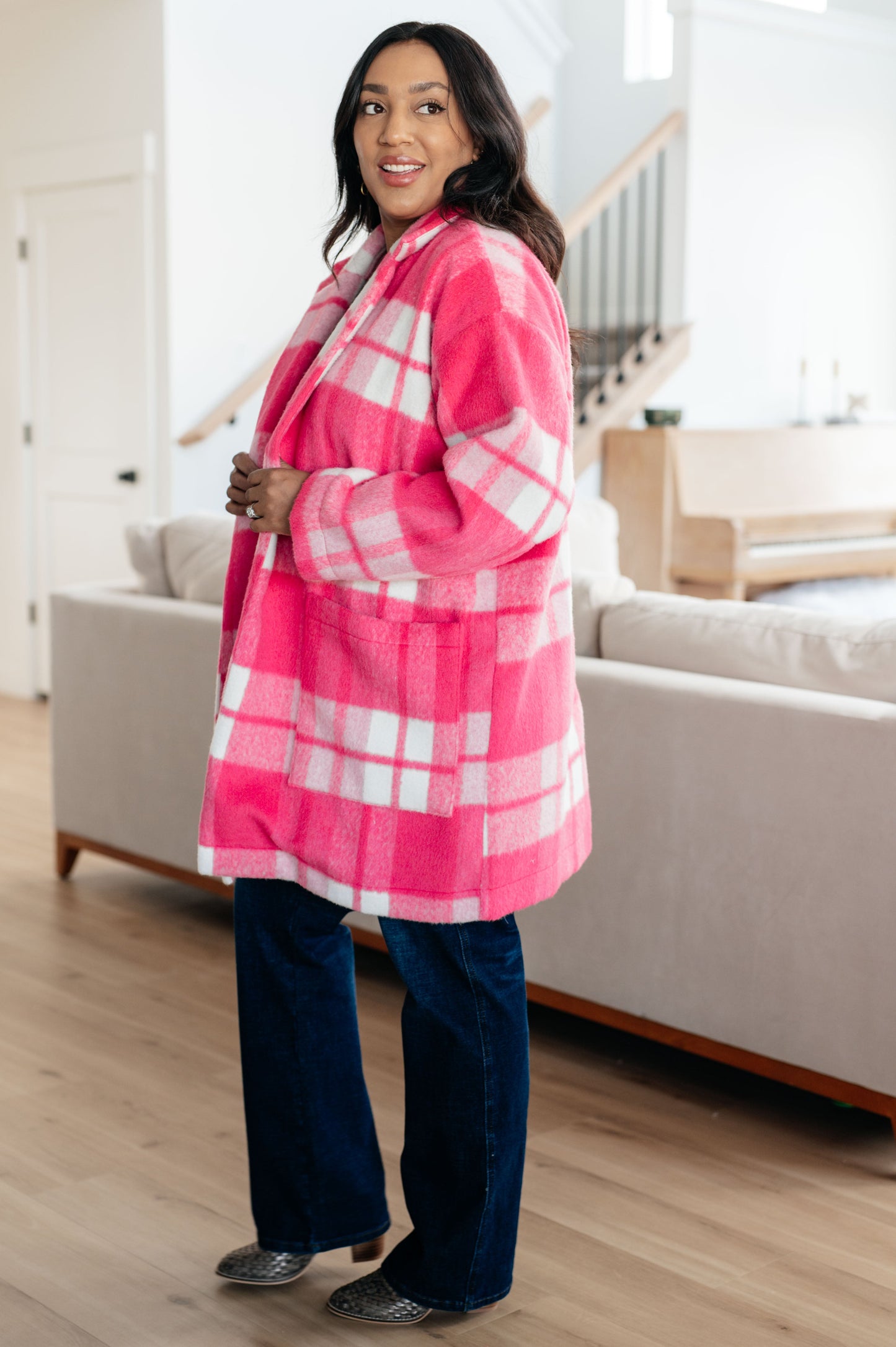 Pretty in Plaid Pink Coat - Redtop