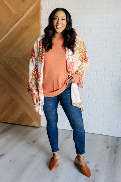 Blooming Mosaic Floral Kimono