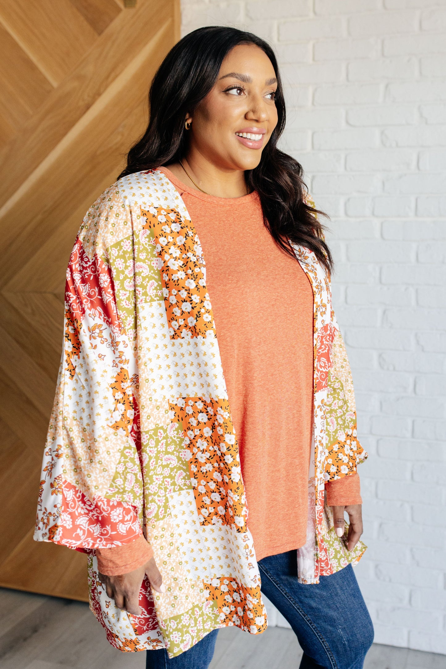 Blooming Mosaic Floral Kimono