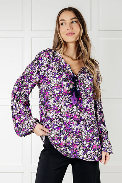 Blooming Charm Bubble Sleeve Blouse