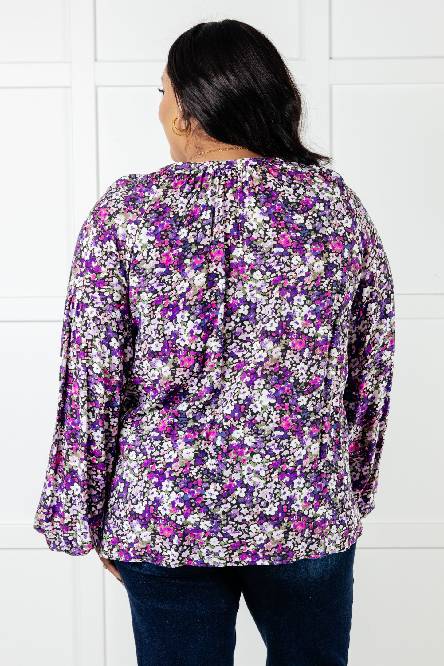 Blooming Charm Bubble Sleeve Blouse