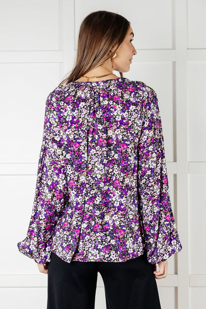 Blooming Charm Bubble Sleeve Blouse