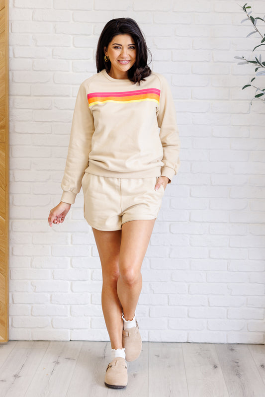 Retro Stripe Lounge Duo - Tan