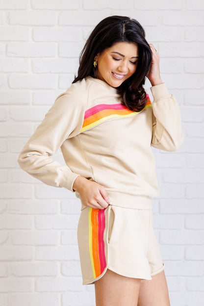 Retro Stripe Lounge Duo - Tan