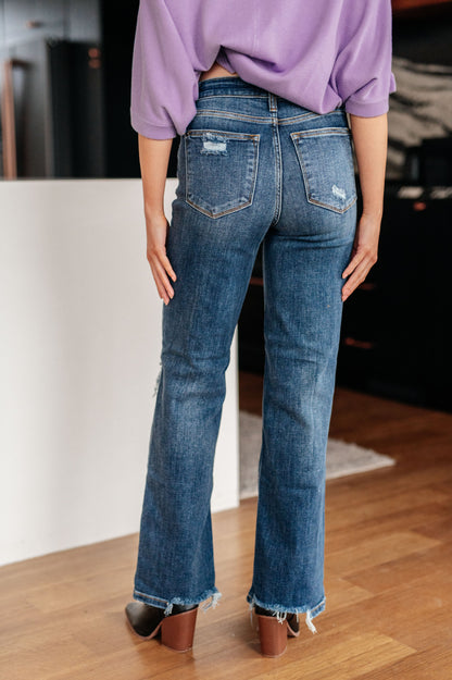 Dark Bloom 90’s Straight Jeans - Redtop