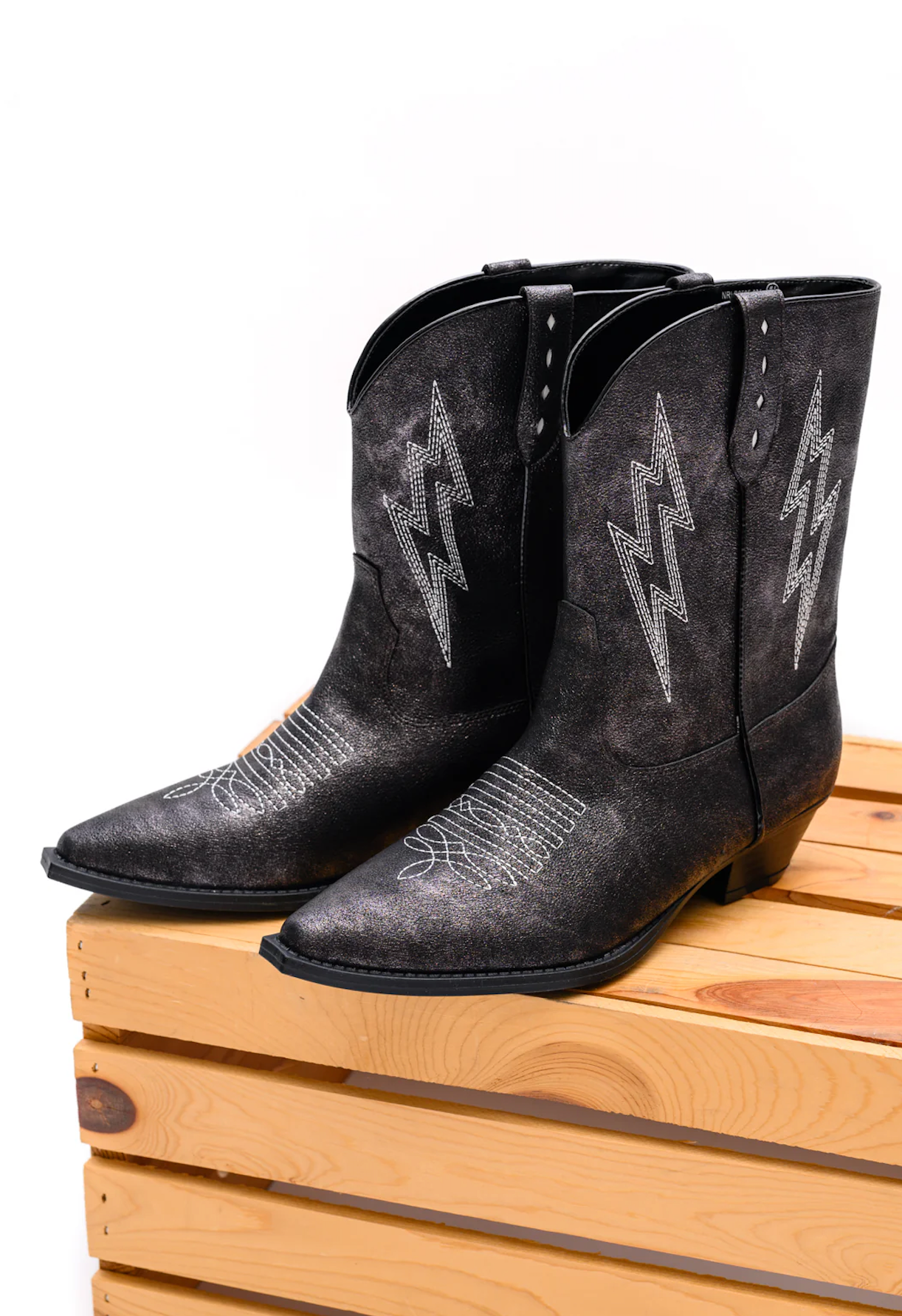 Starlight Western Metallic Boots - Black