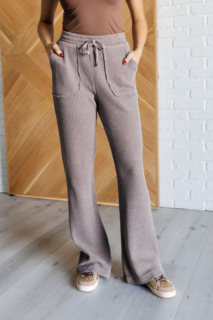 Natural Flow Waffle Knit Pants - Brown