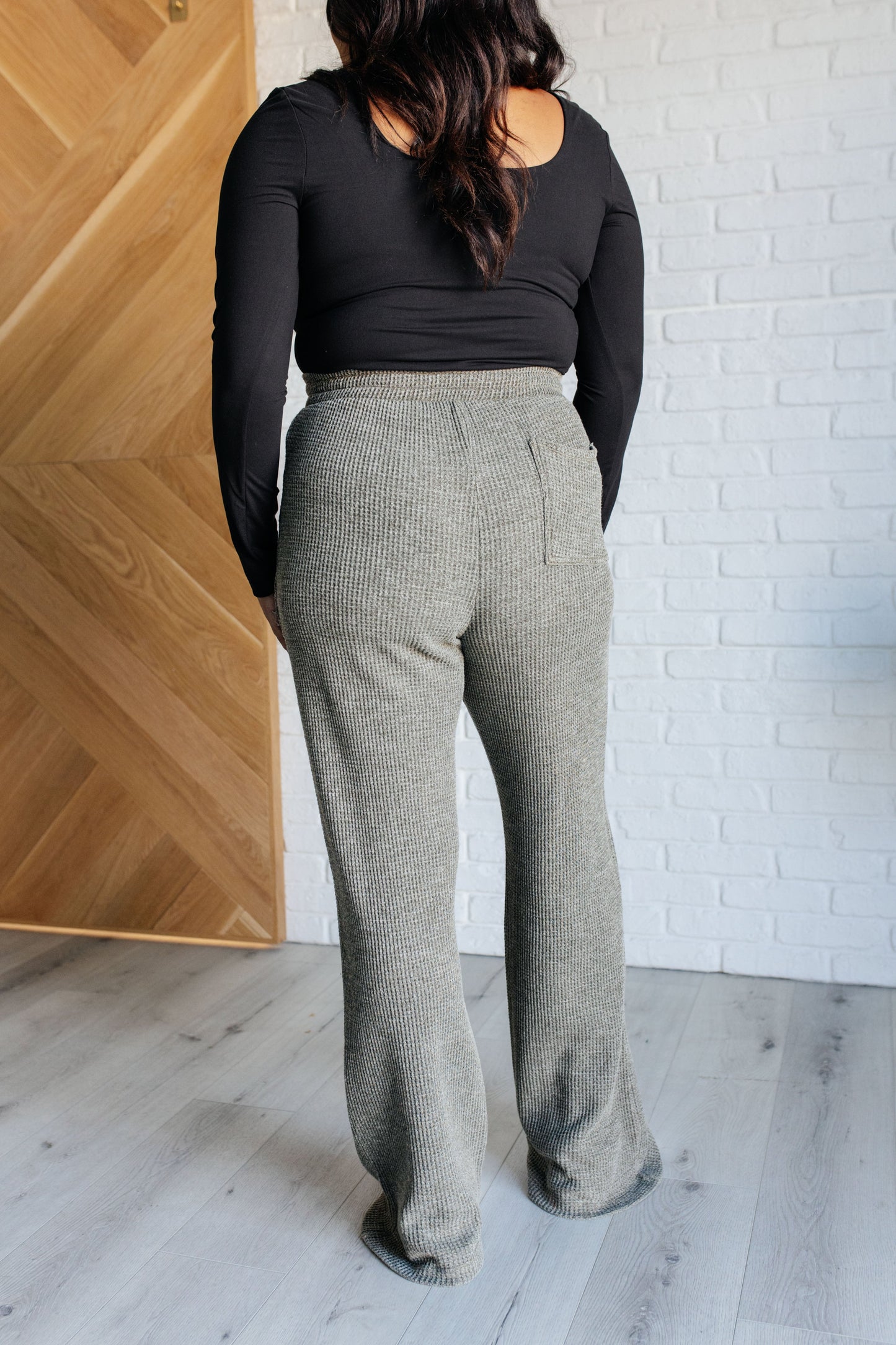 Natural Flow Waffle Knit Pants - Olive