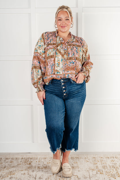 Confident Charm Mixed Print Blouse