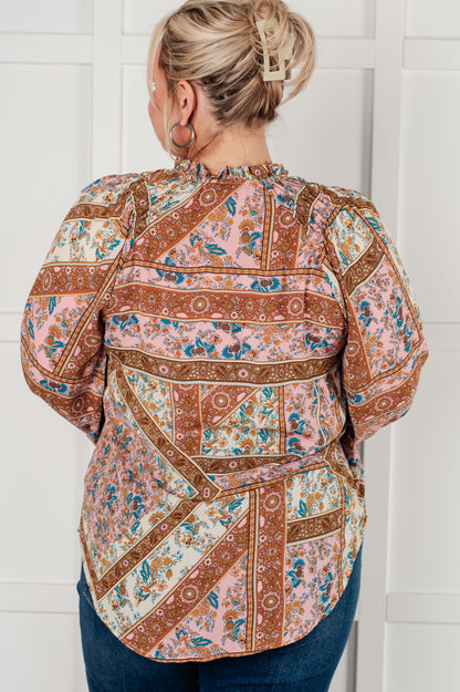 Confident Charm Mixed Print Blouse