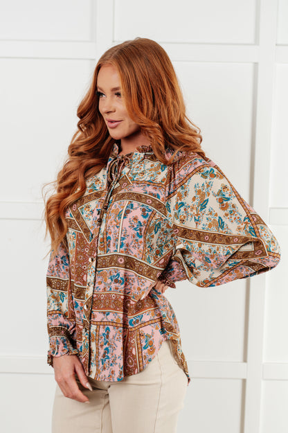 Confident Charm Mixed Print Blouse