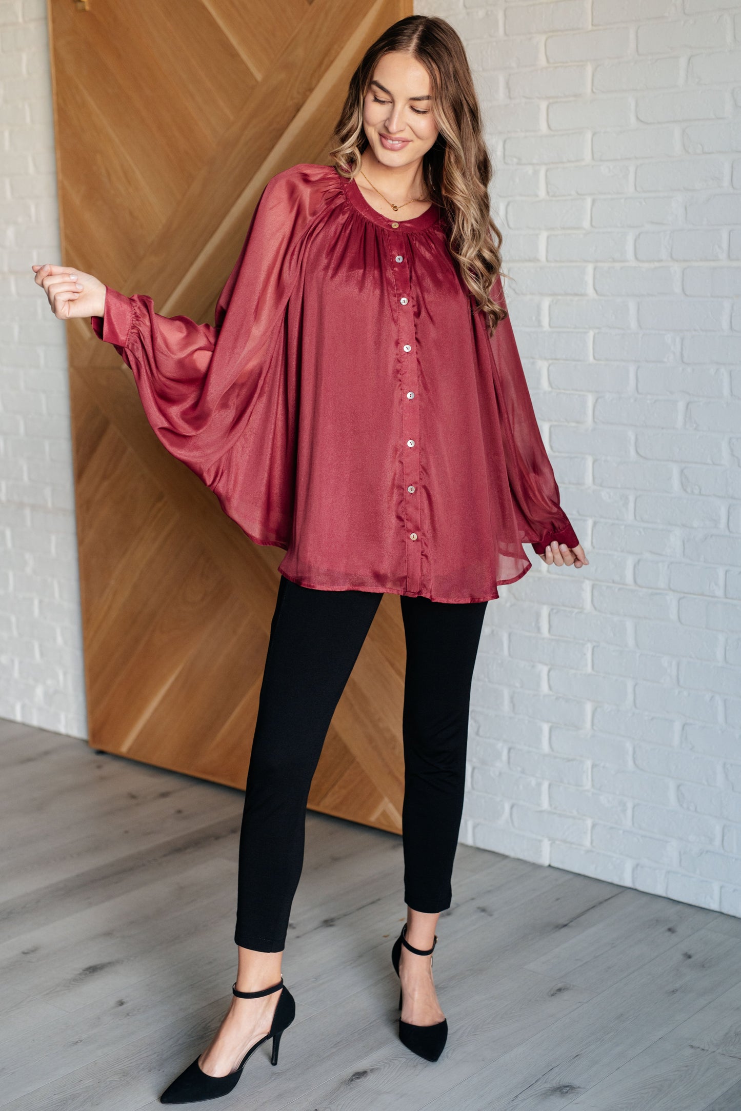 Joyful Elegance Bat Sleeve Shirt