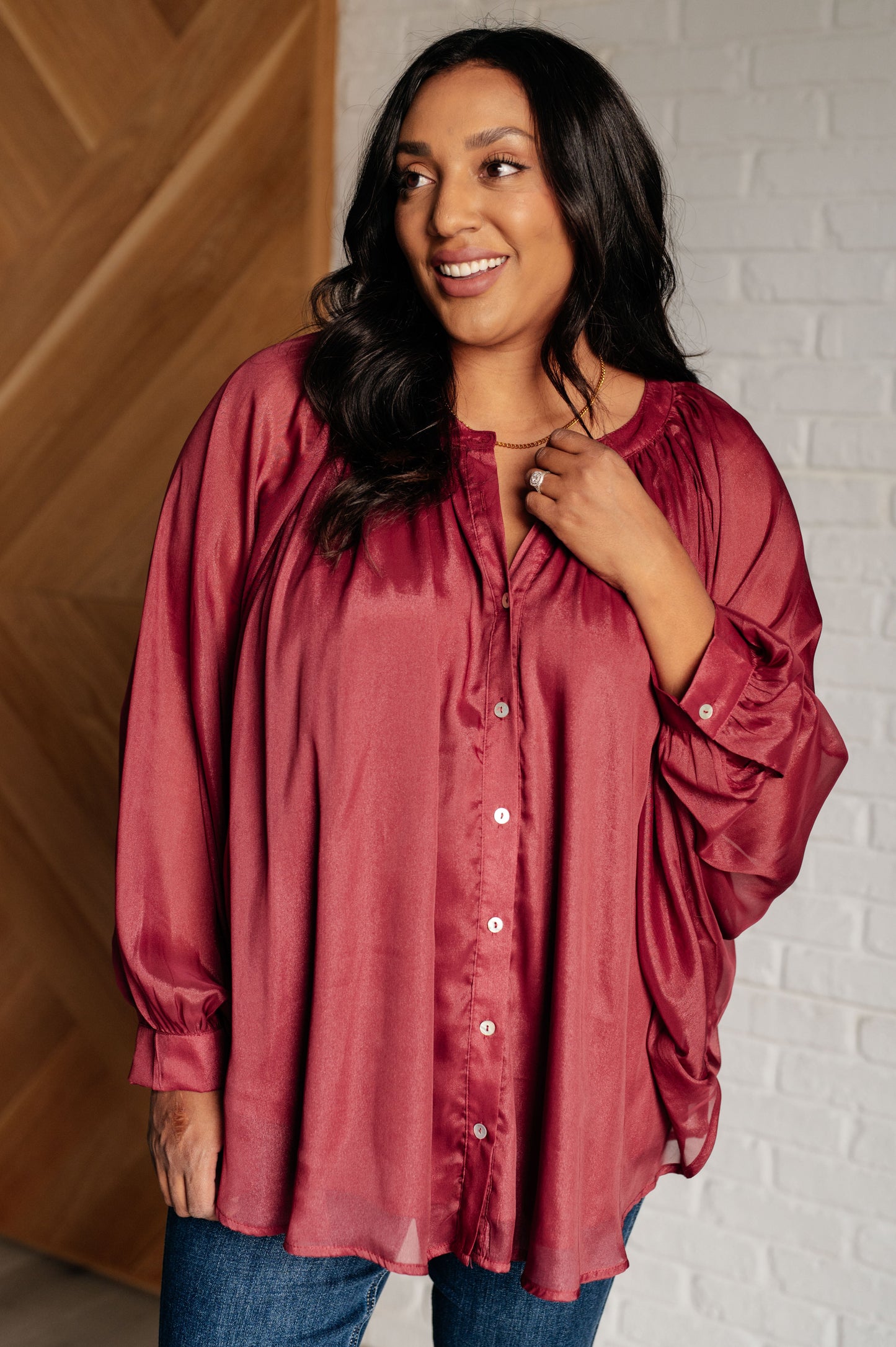 Joyful Elegance Bat Sleeve Shirt